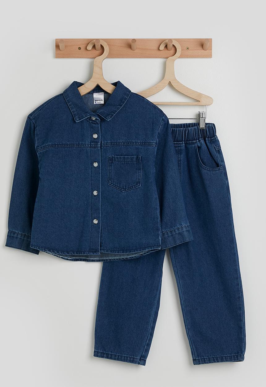 Pop Candy - Denim shirt with jeans - blue