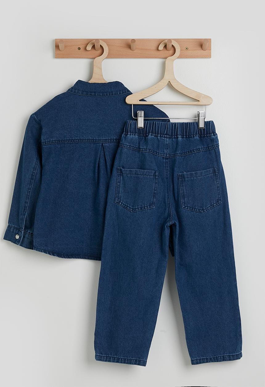Pop Candy - Denim shirt with jeans - blue