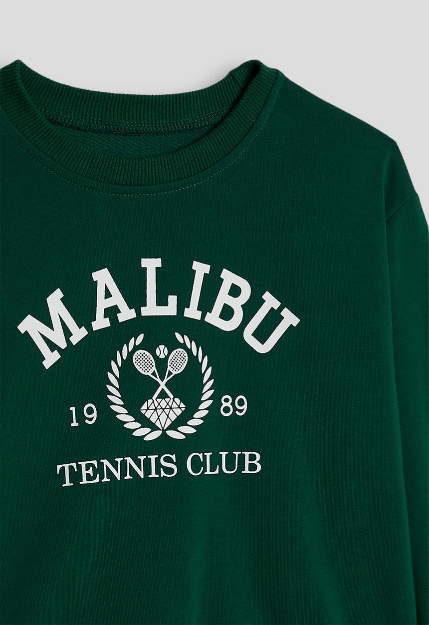 Pop Candy - Slogan sweatshirt with joggers - dartmouth green/malibu