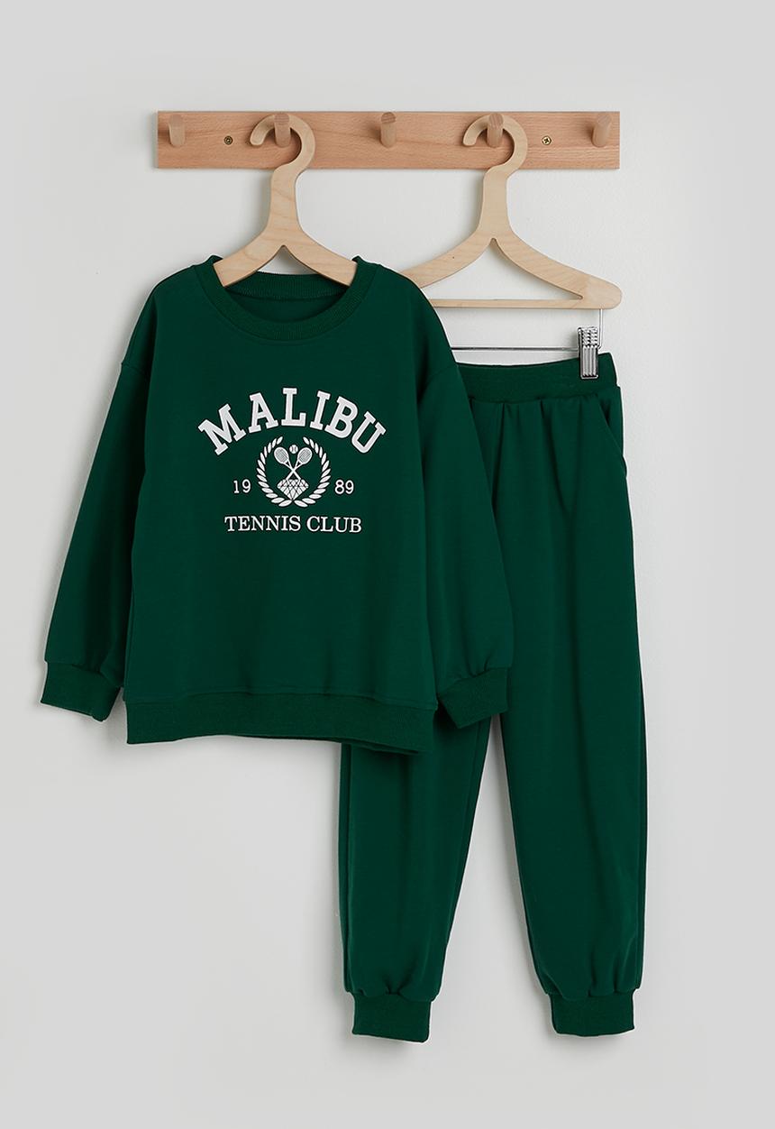 Pop Candy - Slogan sweatshirt with joggers - dartmouth green/malibu