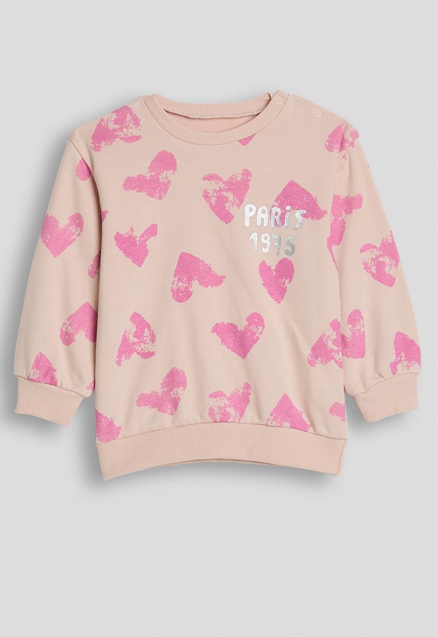 Pop Candy - Heart aop sweatshirt with ribbed leggings - pink