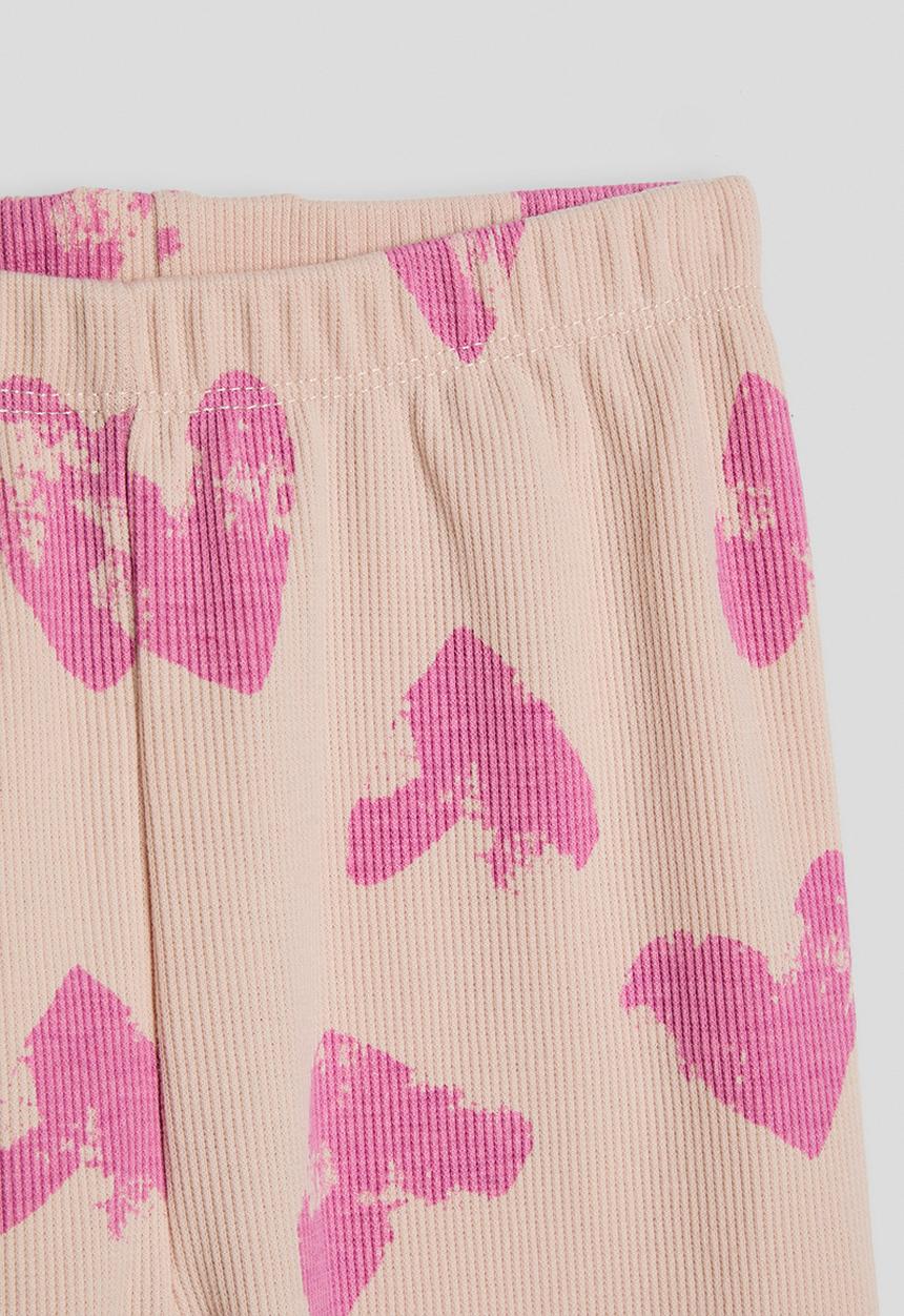 Pop Candy - Heart aop sweatshirt with ribbed leggings - pink