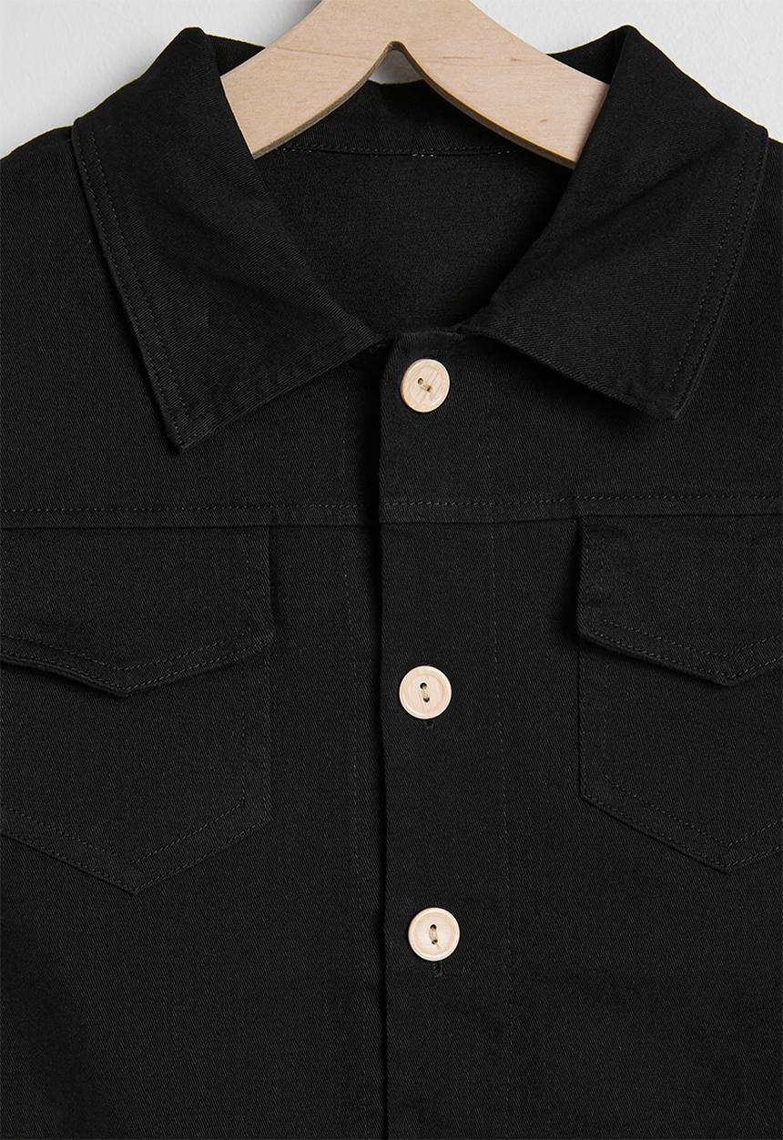 Pop Candy - Shacket with pocket flaps - black