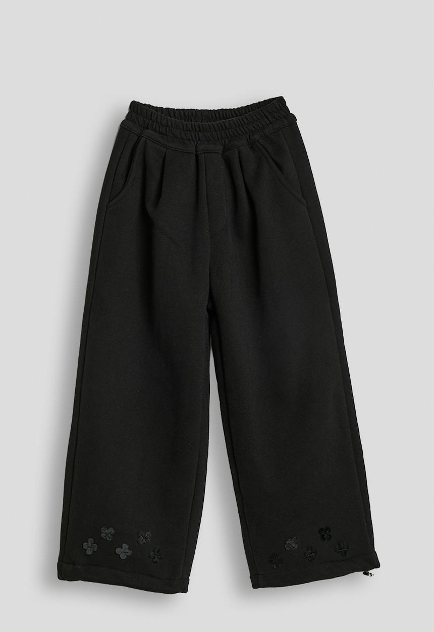 Pop Candy - Floral applique detail sweatshirt with drawstring sweatpants - black