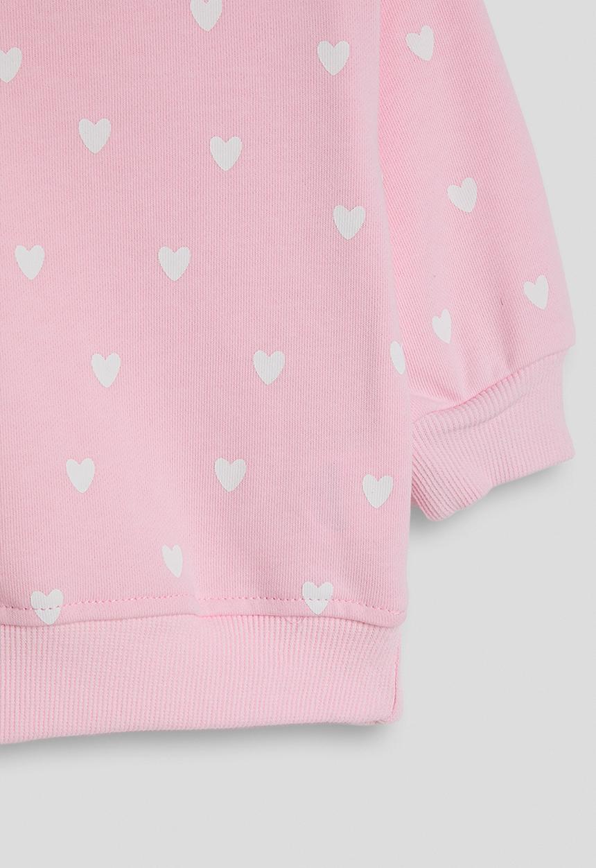 Pop Candy - Heart aop sweatshirt with joggers - millenial pink