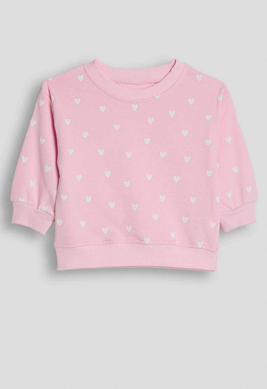Pop Candy - Heart aop sweatshirt with joggers - millenial pink