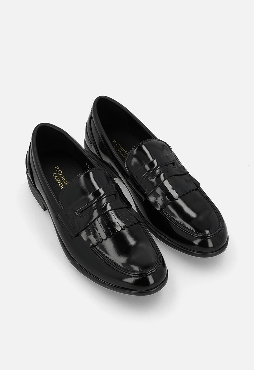 PC - Crouch Hi-shine kiltie trim laofer - black spray horse