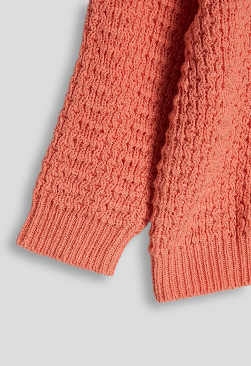 Pop Candy - Textured knit cardigan - coral pink