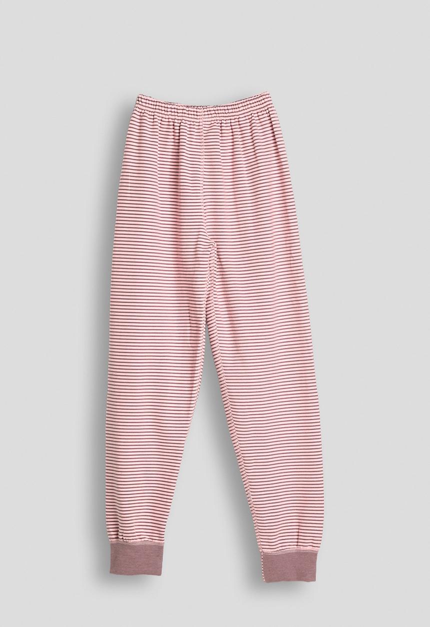 Pop Candy - Long sleeved tee & pants pj set - pink stripes/mauve