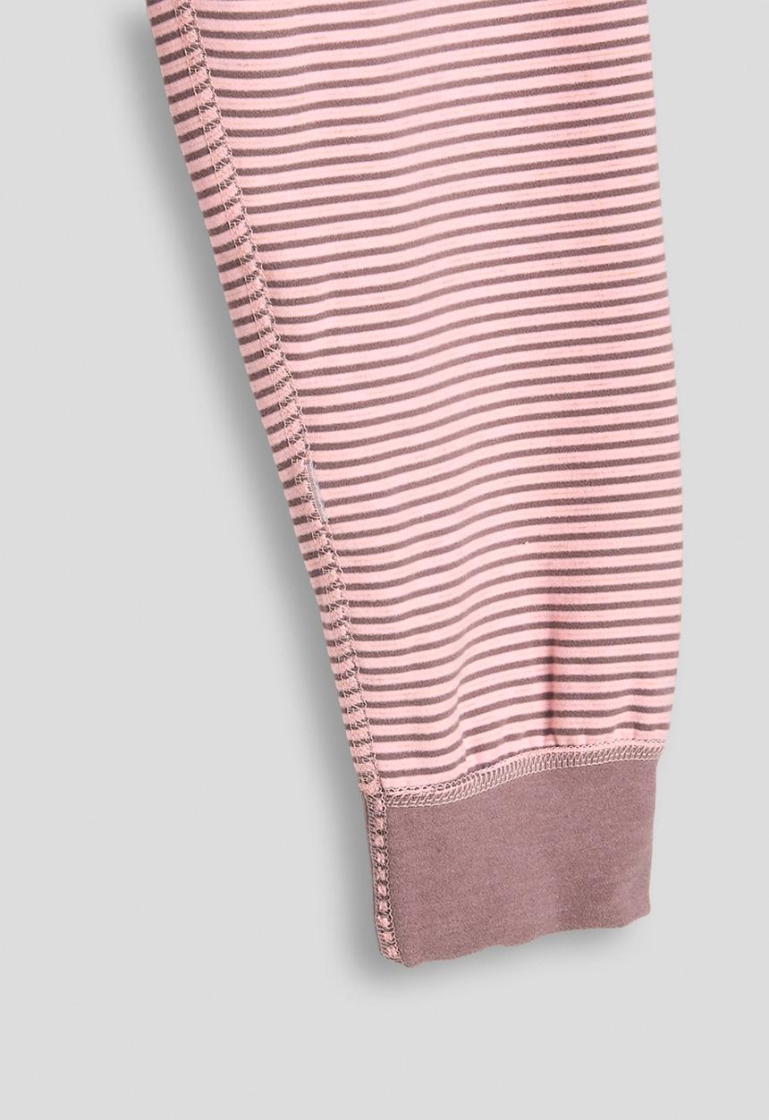 Pop Candy - Long sleeved tee & pants pj set - pink stripes/mauve