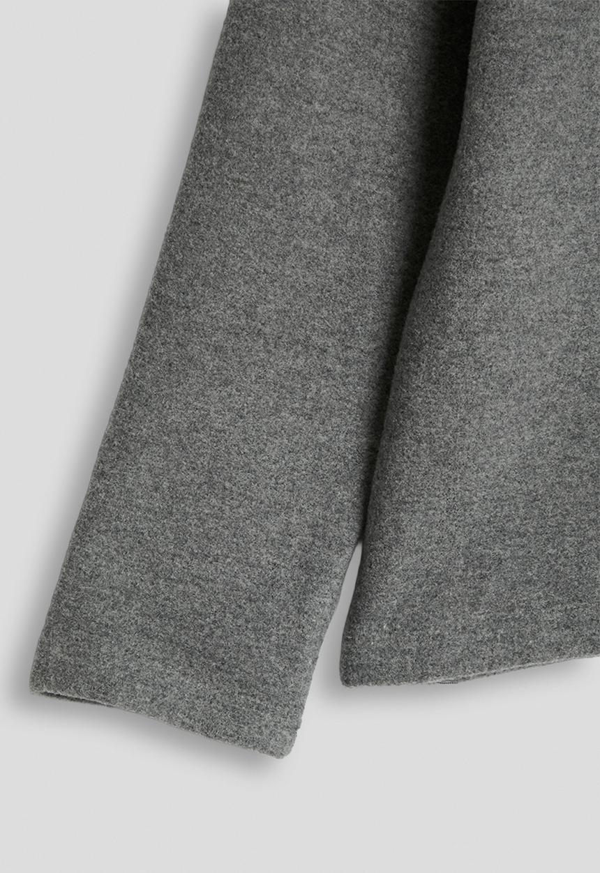 Pop Candy - Brushed cotton mock neck top - grey