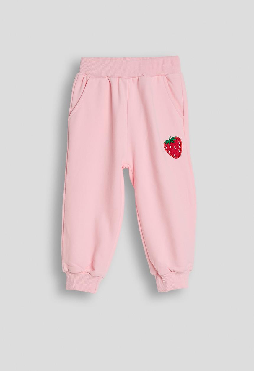 Pop Candy - Embroidered strawberry sweatshirt & joggers - pink