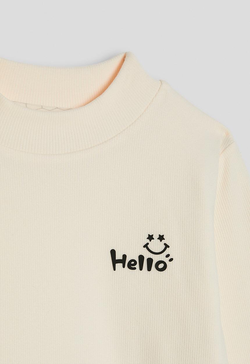 Pop Candy - High neck sweat top - off white