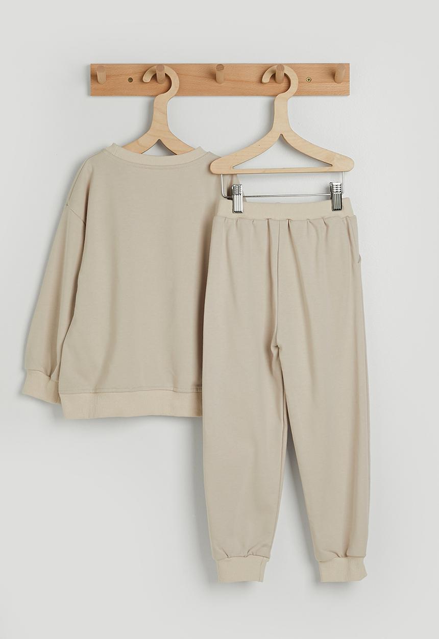 Pop Candy - Slogan sweatshirt with joggers - champagne beige/malibu