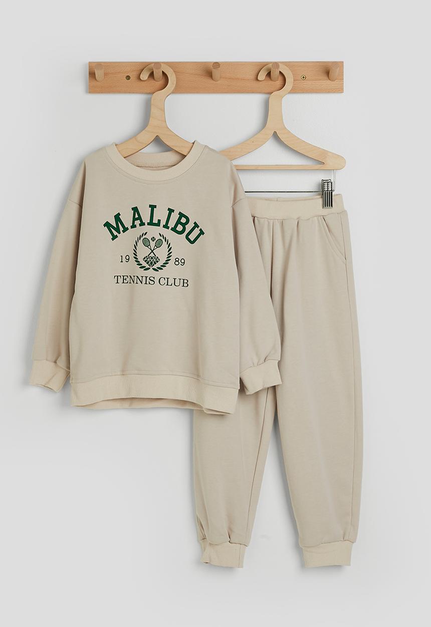 Pop Candy - Slogan sweatshirt with joggers - champagne beige/malibu