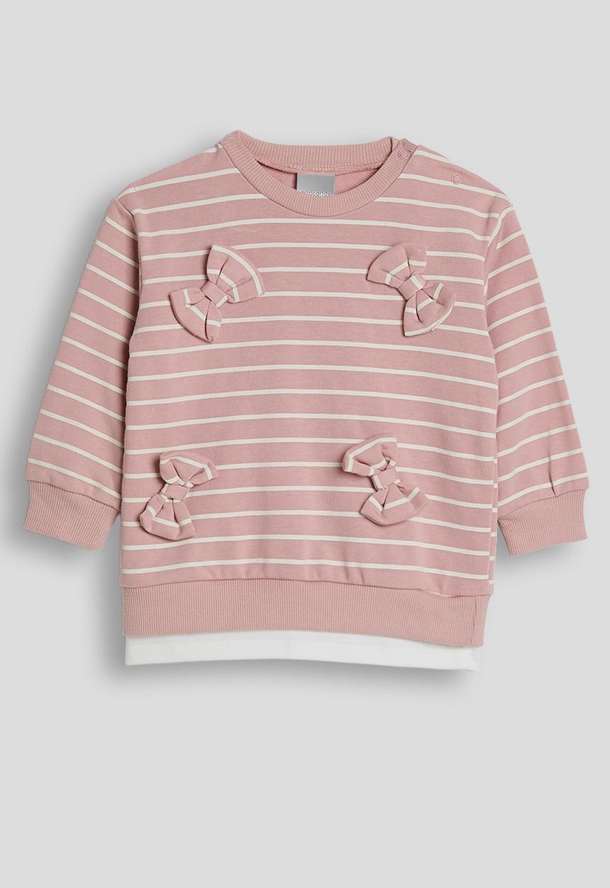 Pop Candy - Bow applique sweatshirt with leggings - pink/stripes