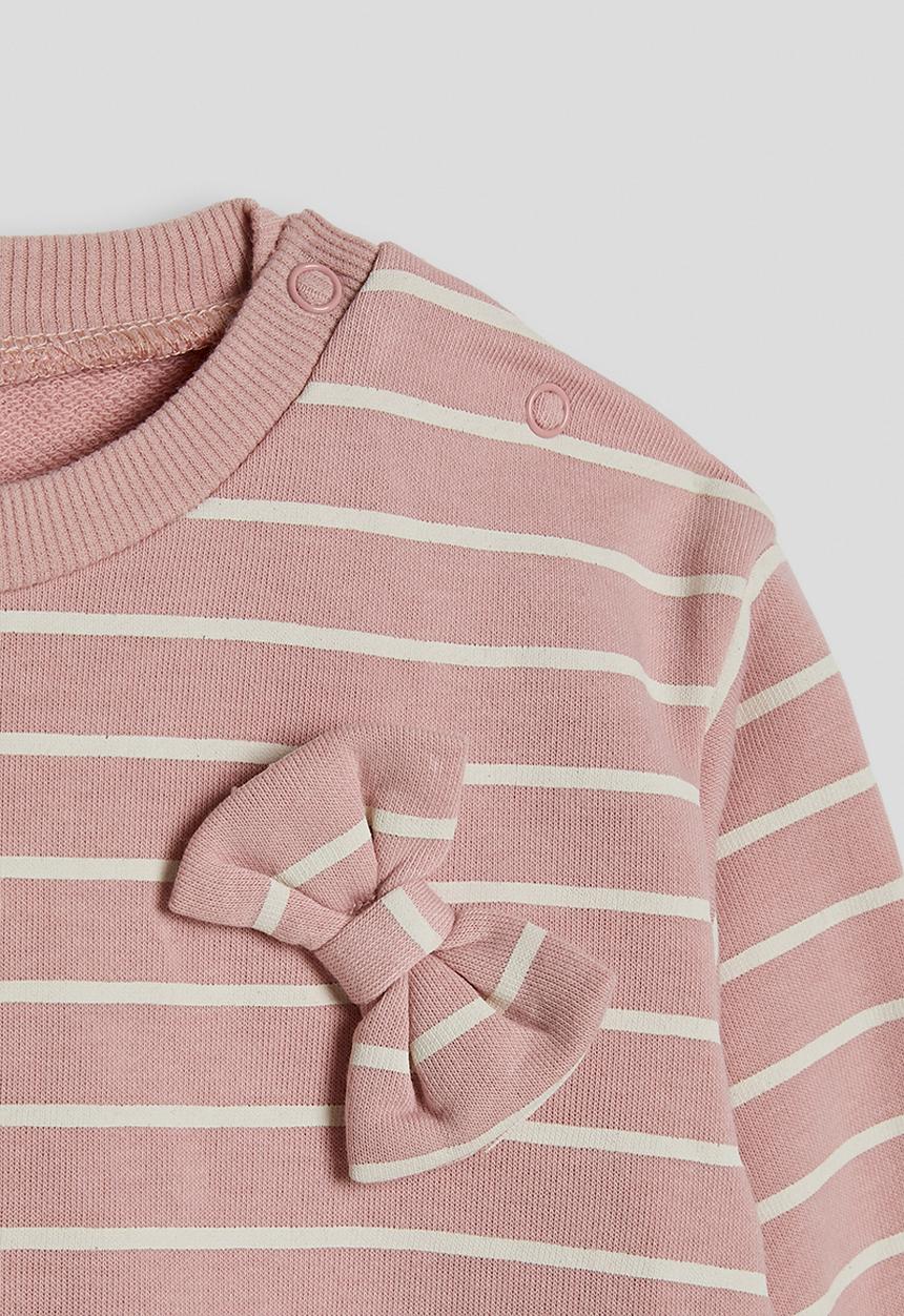 Pop Candy - Bow applique sweatshirt with leggings - pink/stripes