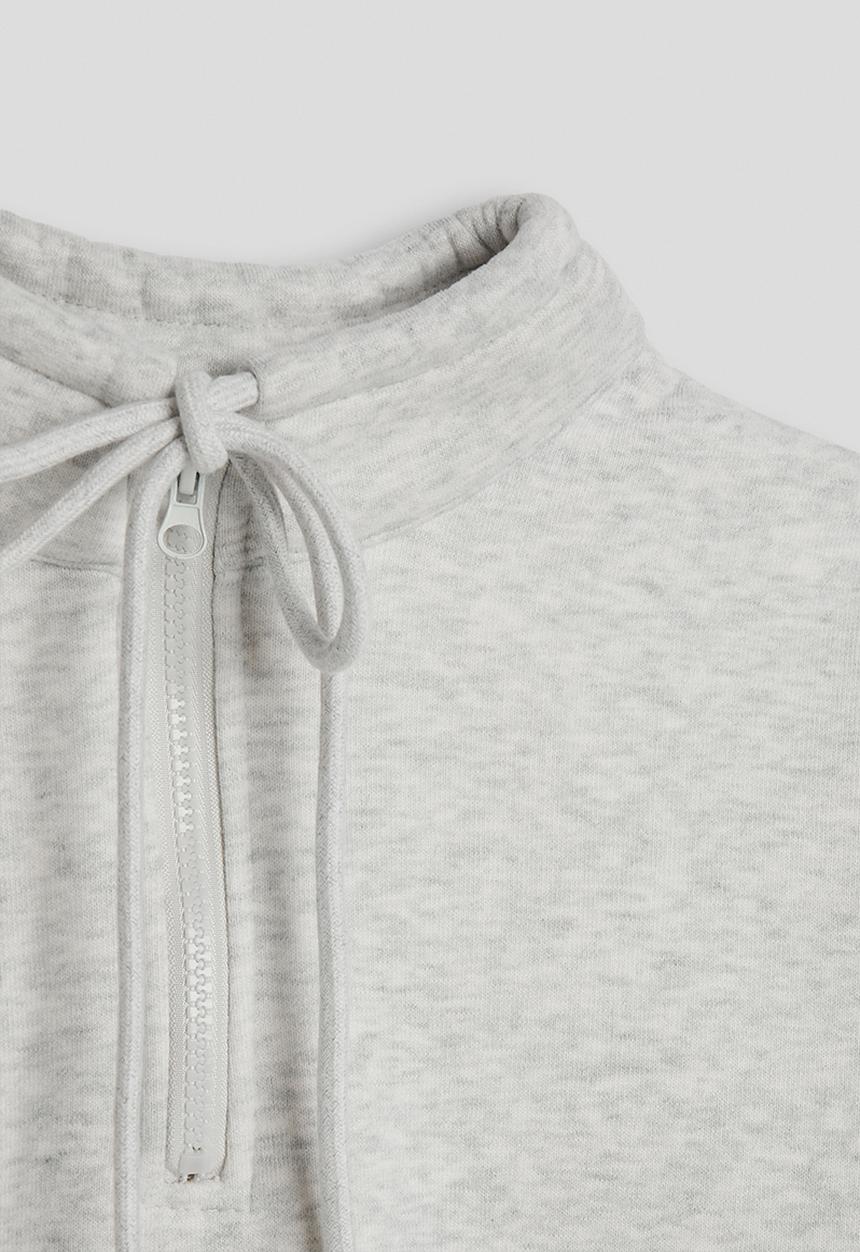 Pop Candy - High neck zip-up sweatshirt - ice heather