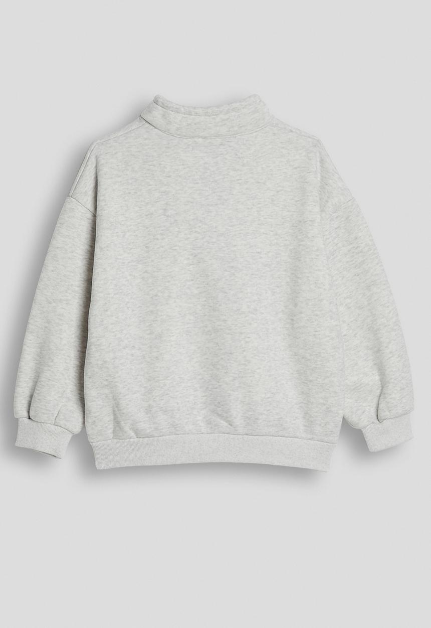 Pop Candy - High neck zip-up sweatshirt - ice heather