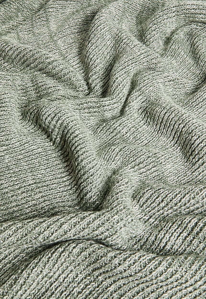 Sixth Floor - Kairo Stone Washed Knit Bed Throw Moss