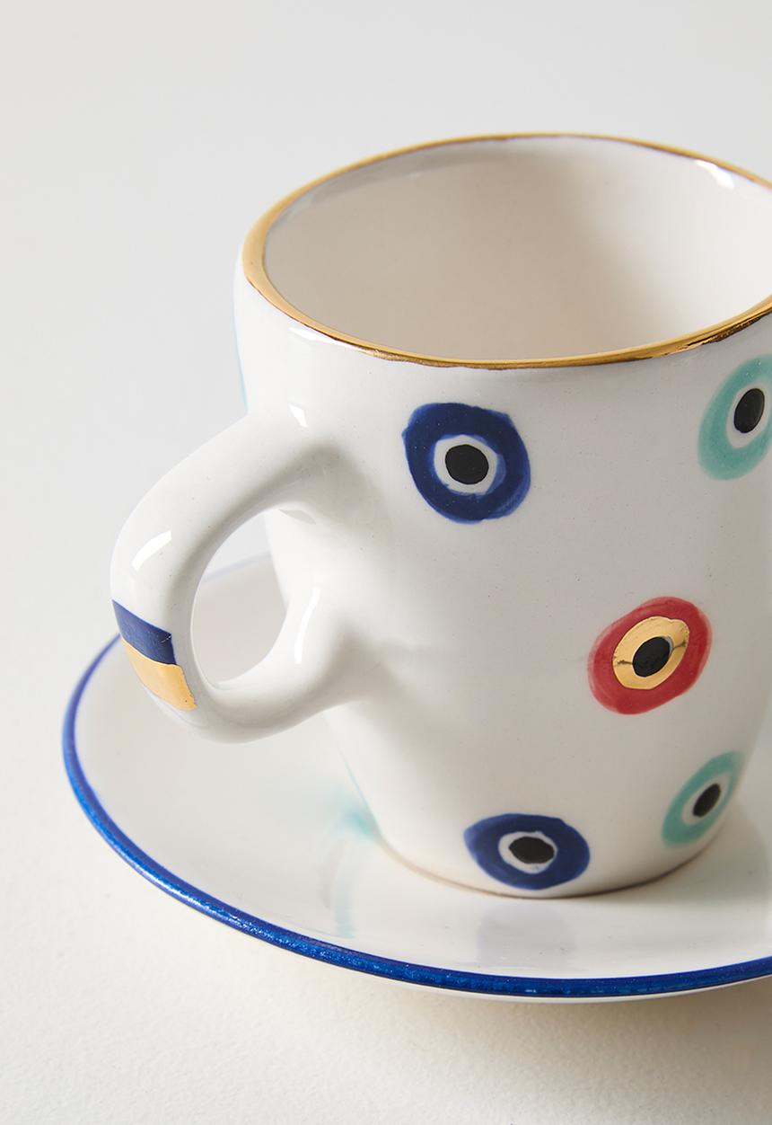 Urchin Art - Diana Espresso Mug and Saucer (Set of 2)