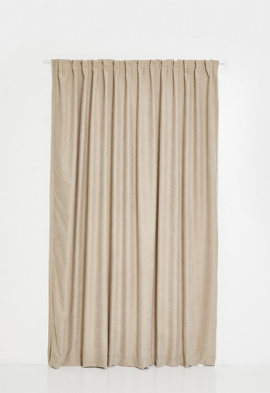 Sixth Floor - Osiris Chenille Lined Curtains Taped - Natural