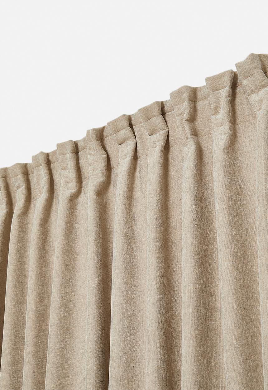 Sixth Floor - Osiris Chenille Lined Curtains Taped - Natural