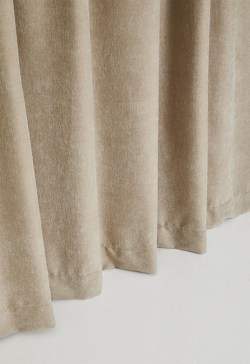 Sixth Floor - Osiris Chenille Lined Curtains Taped - Natural
