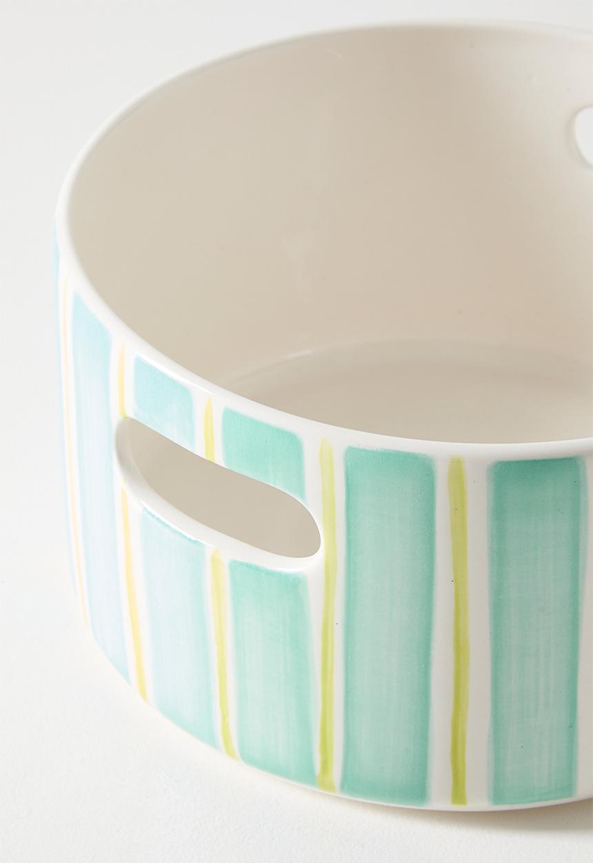 Urchin Art - Orchard Pot 30 Handle - Green Stripes