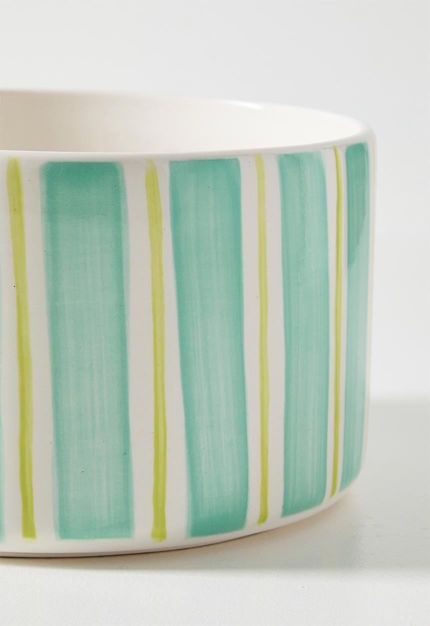 Urchin Art - Orchard Pot 30 Handle - Green Stripes