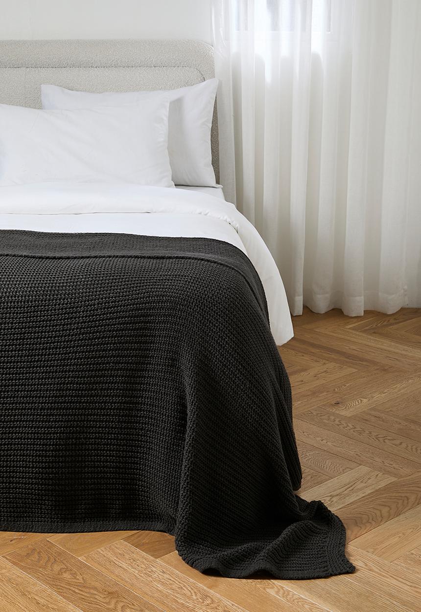 Sixth Floor - Cove Knit Throw Charcoal