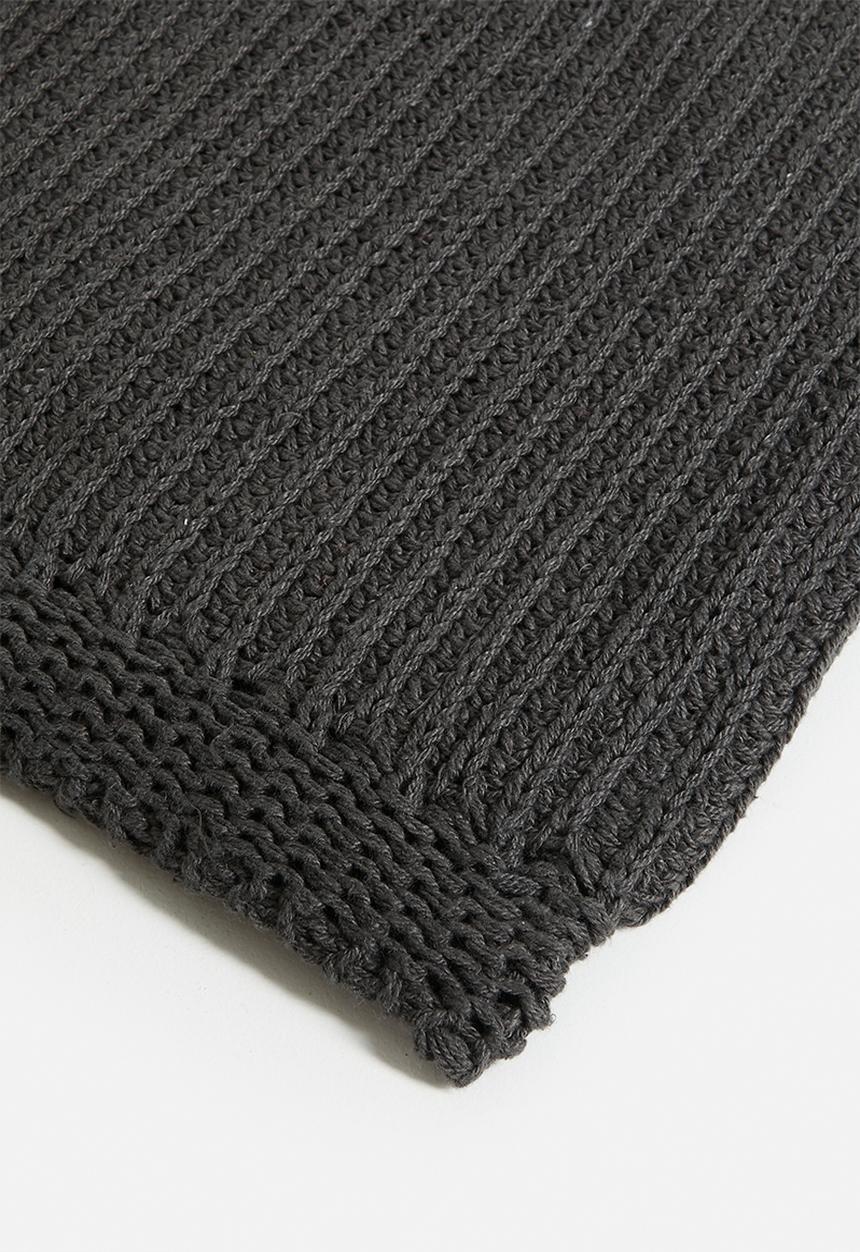 Sixth Floor - Cove Knit Throw Charcoal