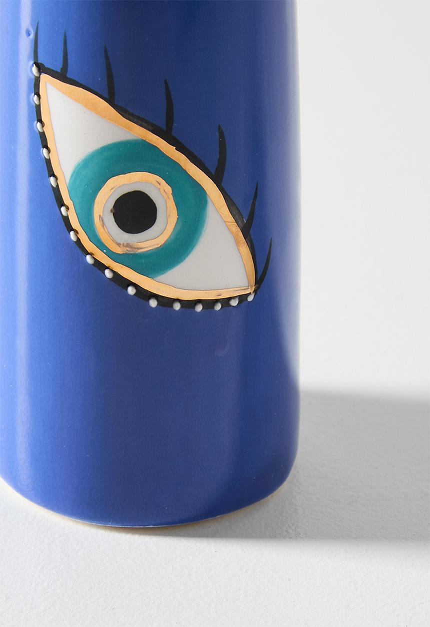 Urchin Art - Mini Figurine Vase Evil Eye - Blue