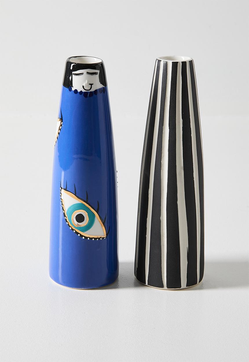 Urchin Art - Mini Figurine Vase Evil Eye - Blue