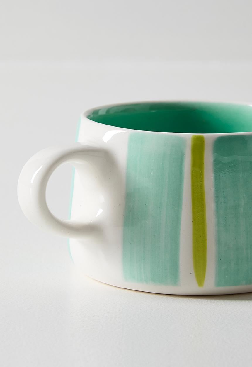 Urchin Art - Mug M - Green stripes