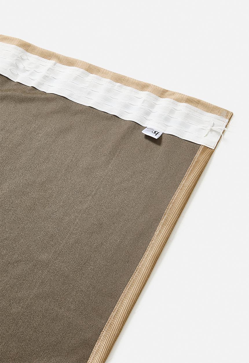 Sixth Floor - Herringbone Velvet Selflined Curtain Taped - Sand