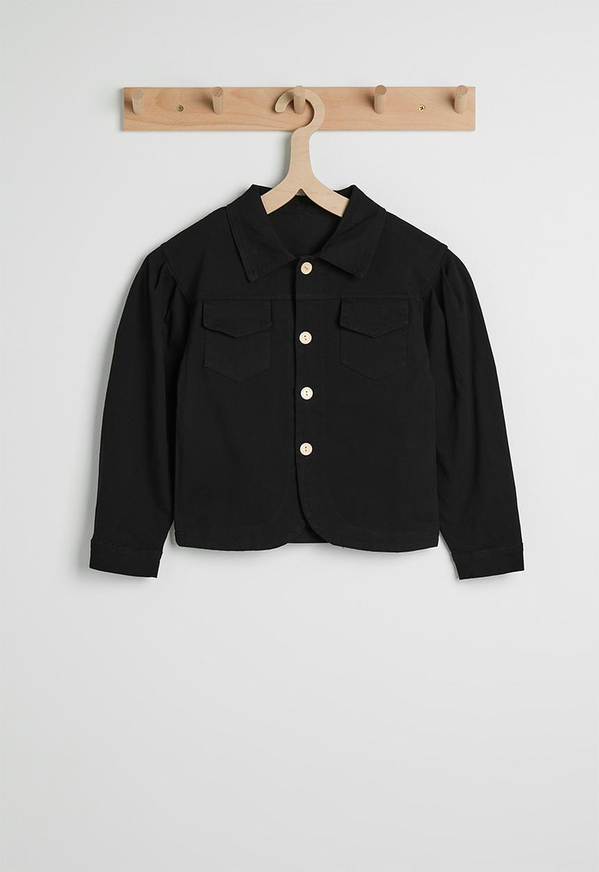 Pop Candy - Shacket with pocket flaps - black
