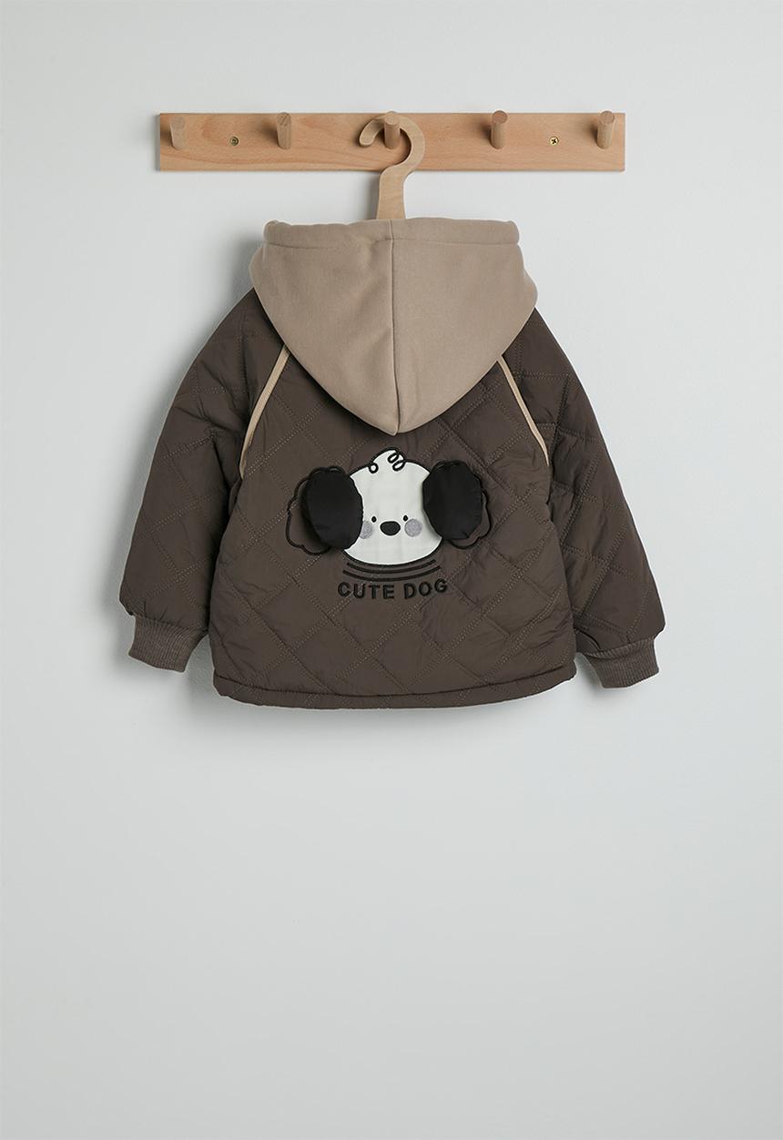 Pop Candy - Diamond quilted jacket with fleece lining - dark brown/bisque