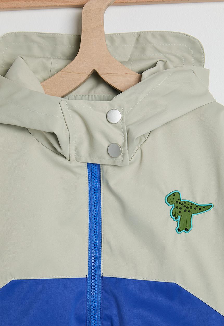 Pop Candy - Colour block dino applique jacket - alabaster grey/multi