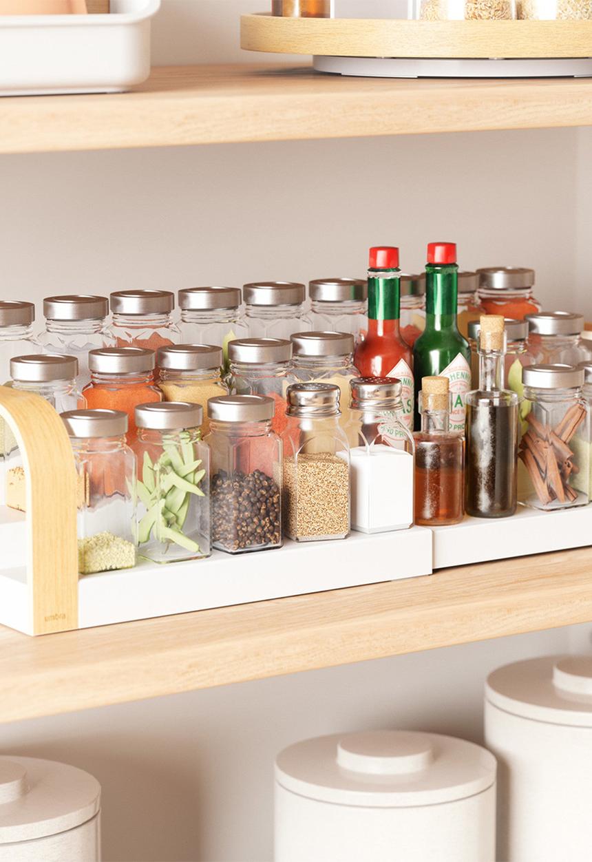 Umbra - Bellwood 3-Tier Spice Shelf - White & Natural