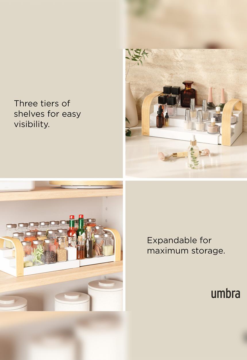 Umbra - Bellwood 3-Tier Spice Shelf - White & Natural