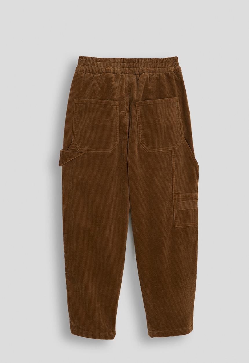 Pop Candy - Corduroy elasticated waist pants - tan