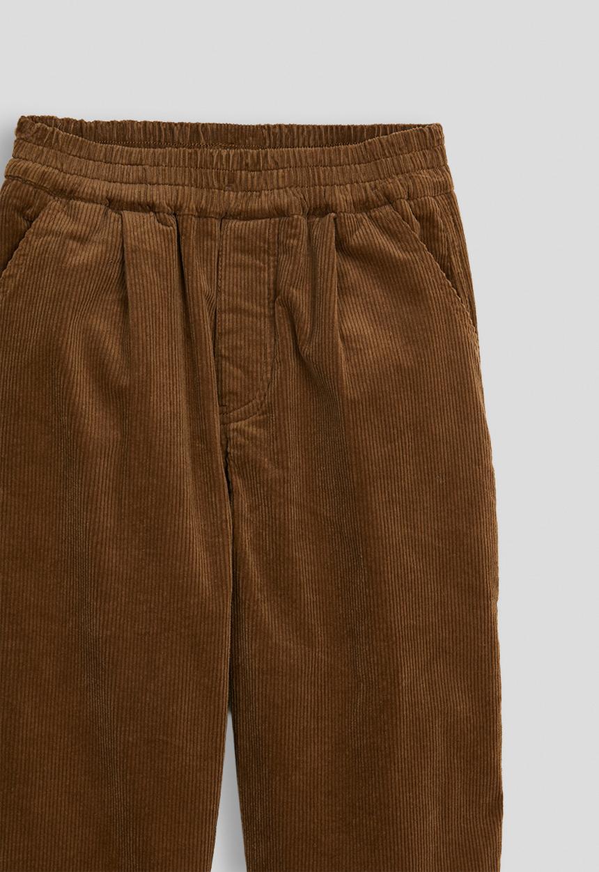 Pop Candy - Corduroy elasticated waist pants - tan