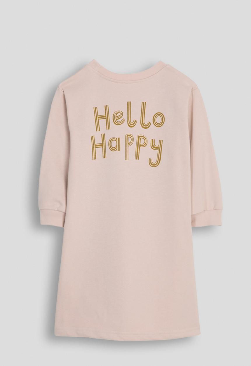 Pop Candy - Patchwork flower sweatshirt dress - seashell pink