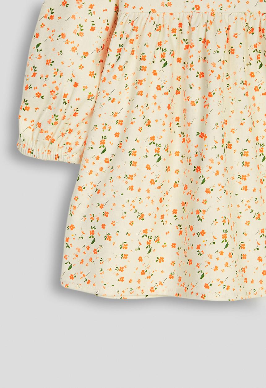 Pop Candy - Pleated collar dress - milk/floral aop