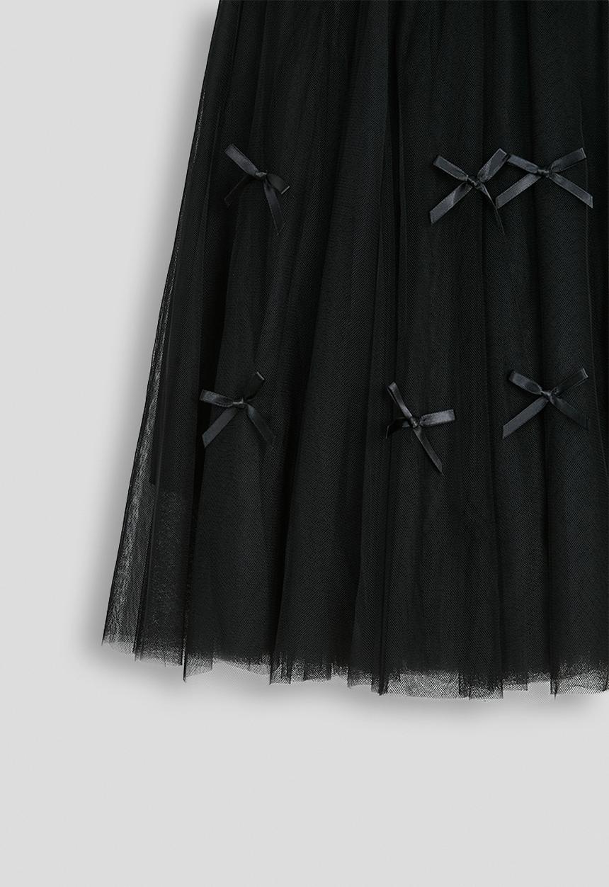 Pop Candy - Bow covered tulle skirt - black