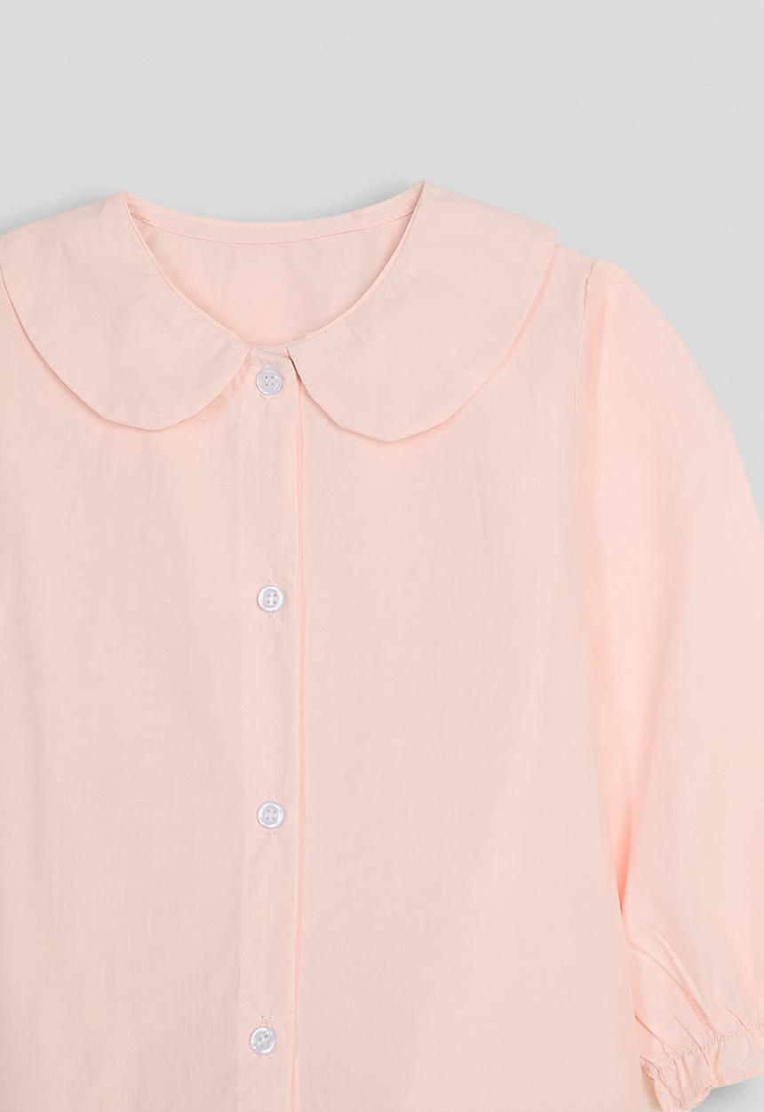 Pop Candy - Peter pan collar shirt dress with frilled hem - pink fraud