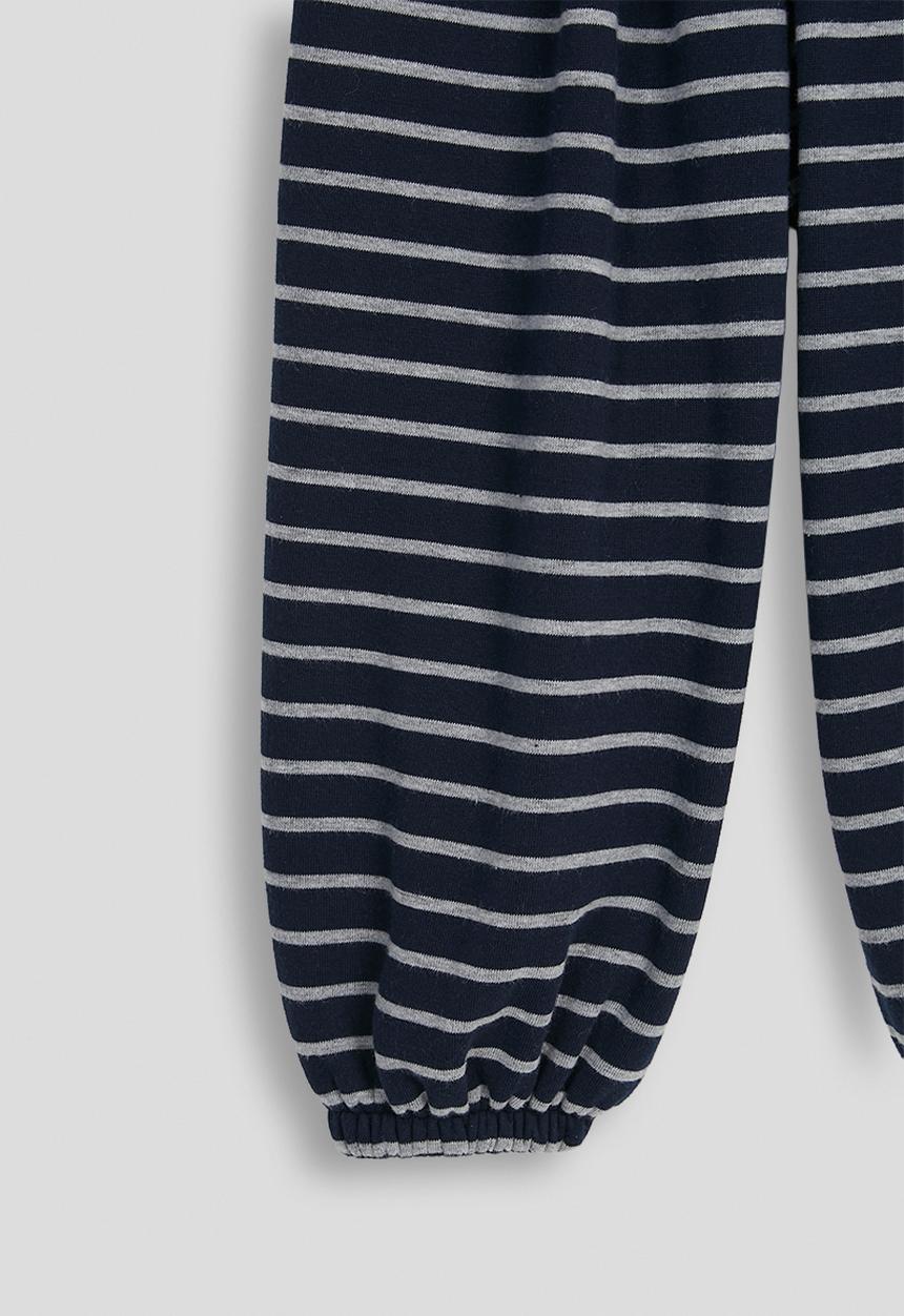 Pop Candy - Elastic cuffed pants - black/white stripe