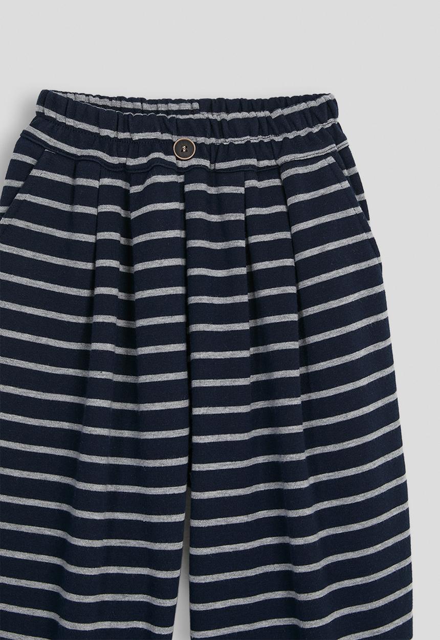 Pop Candy - Elastic cuffed pants - black/white stripe