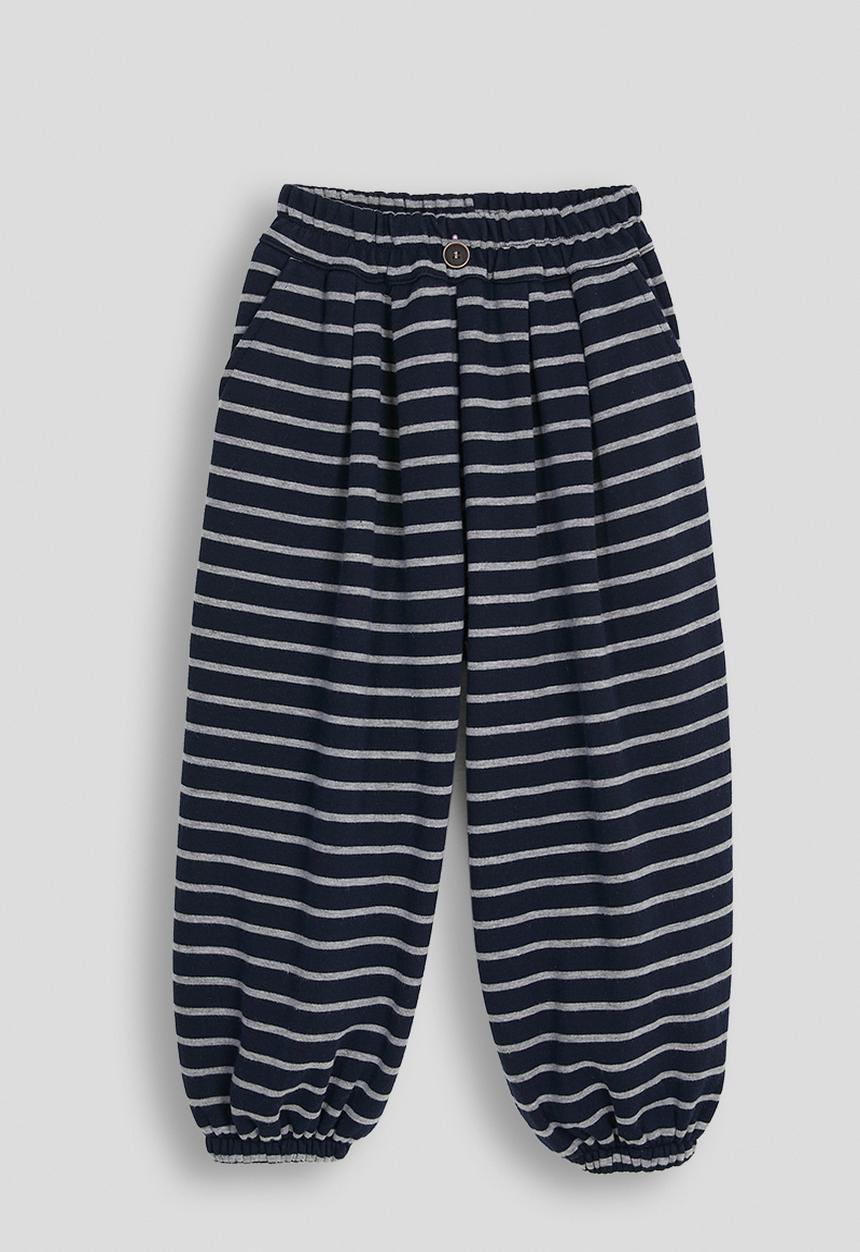 Pop Candy - Elastic cuffed pants - black/white stripe